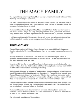 The Macy Family