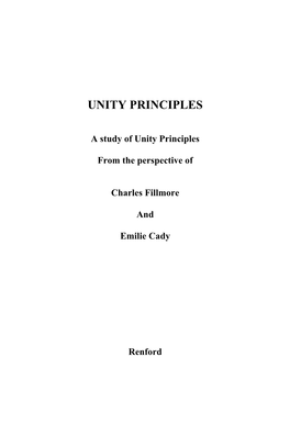 Unity Principles