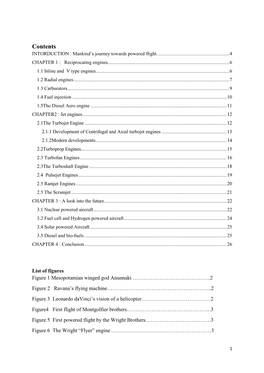 Contents INTORDUCTION : Mankind‟S Journey Towards Powered Flight