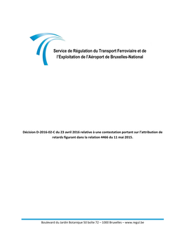 Service De Régulation Du Transport Ferroviaire Et De L'exploitation De L