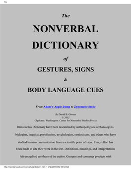 Nonverbal Dictionary