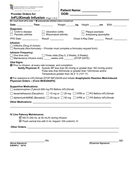 Infliximab Infusion (Page 1 of 2)