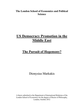 US Democracy Promotion in the Middle East