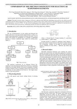 Comparison of the Friction Coefficient for Selected Car Suspensions Elements