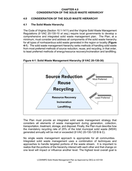 Consideration of the Solid Waste Hierarchy