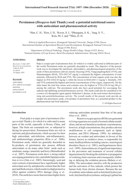 Persimmon (Diospyros Kaki Thunb.) Seed: a Potential Nutritional Source with Antioxidant and Pharmaceutical Activity