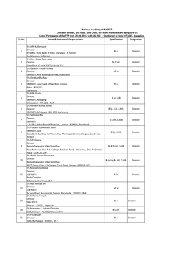 1 Sri. V.R. Kallannavar Director KITSERD, State Bank of India