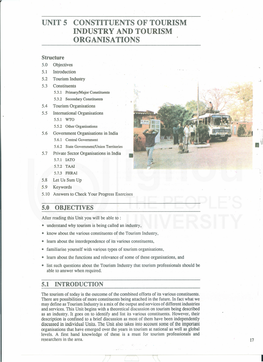 Unit 5 Constituents of Tourism Industry and Tourism Organisations