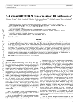 Red-Channel (6000-8000 {\AA}) Nuclear Spectra of 376 Local Galaxies