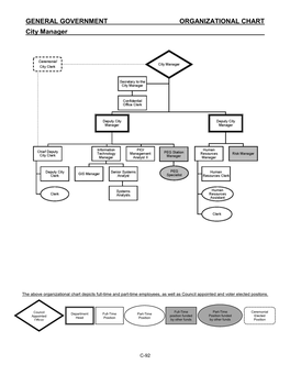 GENERAL GOVERNMENT ORGANIZATIONAL CHART City Manager