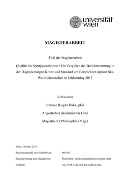 Magisterarbeit