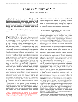 Coins As Measure of Size Gerald Artner, Member, IEEE