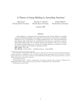 A Theory of Jump Bidding in Ascending Auctions∗
