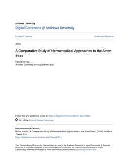 A Comparative Study of Hermeneutical Approaches to the Seven Seals