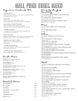 Cocktail Menu