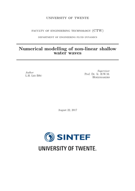 Numerical Modelling of Non-Linear Shallow Water Waves