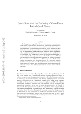 Quark Nova with the Producing of Color-Flavor Locked Quark Matter