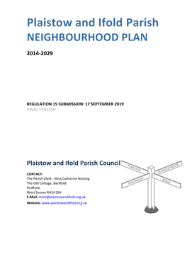 Plaistow and Ifold Parish NEIGHBOURHOOD PLAN