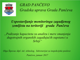 GRAD PANČEVO Gradska Uprava Grada Pančeva