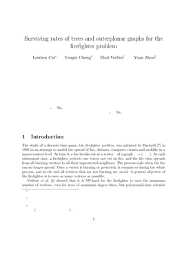 Surviving Rates of Trees and Outerplanar Graphs for the Firefighter Problem