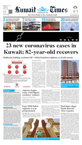 23 New Coronavirus Cases in Kuwait; 82-Year-Old Recovers
