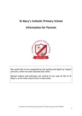 St Mary's Catholic Primary School Information for Parents