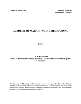 Academy of Marketing Studies Journal