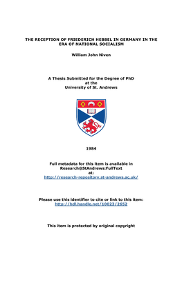 William John Niven Phd Thesis