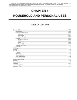 Household and Personal Uses