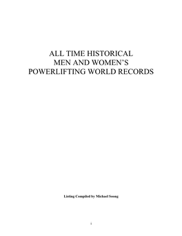 All Time Historical Men and Women's Powerlifting