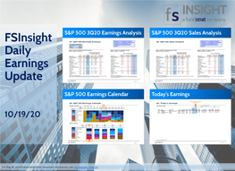 S&P 500 Earnings Analysis