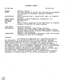 AN OS/360 MVT TIME-SHARING SUBSYSTEM for DISPLAYS and TELETYPE Lij Gary D