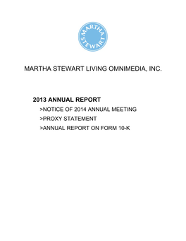 Martha Stewart Living Omnimedia, Inc
