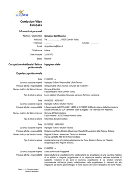 Curriculum Vitae Europass