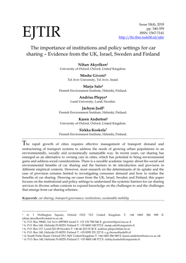 ITS-Related Transport Concepts and Organisations' Preferences for Office Locations