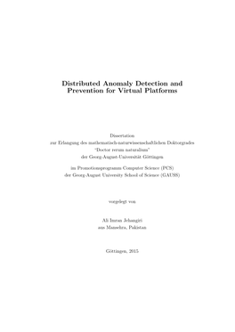 Distributed Anomaly Detection and Prevention for Virtual Platforms