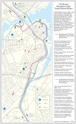 I−93 Boston Hazardous Cargo Tunnel Detour Routes