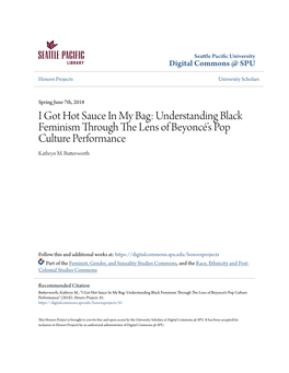 Understanding Black Feminism Through the Lens of Beyoncé’S Pop Culture Performance Kathryn M