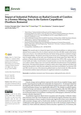 Impact of Industrial Pollution on Radial Growth of Conifers in a Former Mining Area in the Eastern Carpathians (Northern Romania)