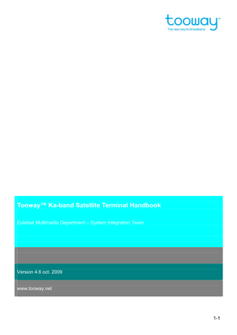 Tooway Ka Band Satelltie Temrial Installaiton Manual