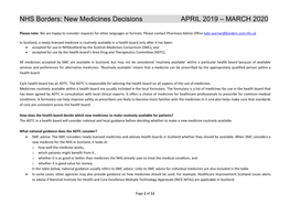 New Medicines Decisions APRIL 2019 – MARCH 2020