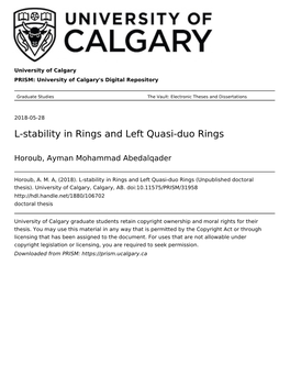 L-Stability in Rings and Left Quasi-Duo Rings