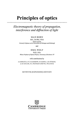 Principles of Optics