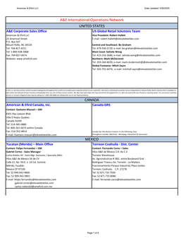 A&E International Operations Network UNITED STATES CANADA MEXICO