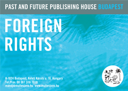 Past and Future Publishing House Budapest Foreign Rights