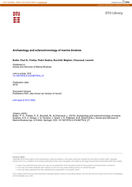 Archaeology and Sclerochronology of Marine Bivalves