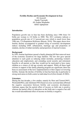 Demographic Transition Theory Economic Development Is Reversely Associated with Fertility