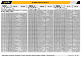 Weekend Football Results Weekend Football