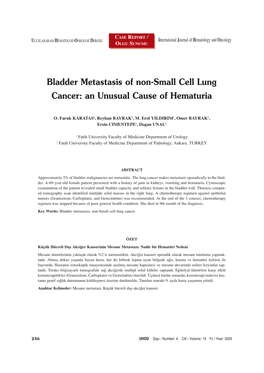 Bladder Metastasis of Non-Small Cell Lung Cancer: an Unusual Cause of Hematuria