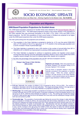 SOCIO ECONOMIC UPDATE Ag Obair Comhla Airson Nan Eilean Siar – Working Together for the Western Isles No.14 (04/10)